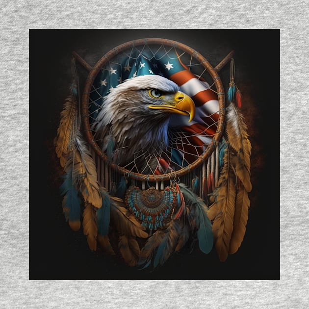 Native American Dream Catcher Patriotic Art by Jades-Corner